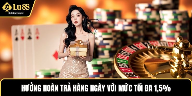 Hưởng hoàn trả hàng ngày với mức tối đa 1,5%