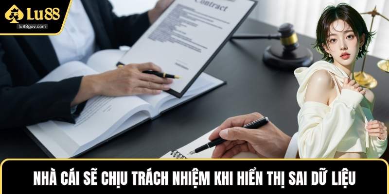 Nhà cái sẽ chịu trách nhiệm khi hiển thị sai dữ liệu